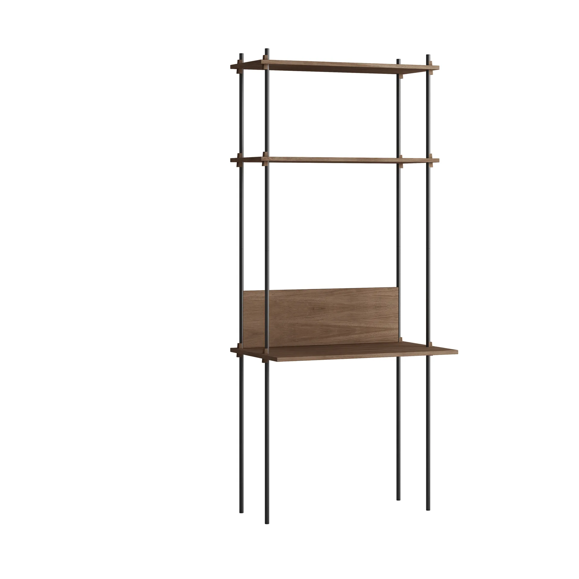 Moebe shelving system s.200.1.D, Gerookt eikenhout-zwart MOEBE