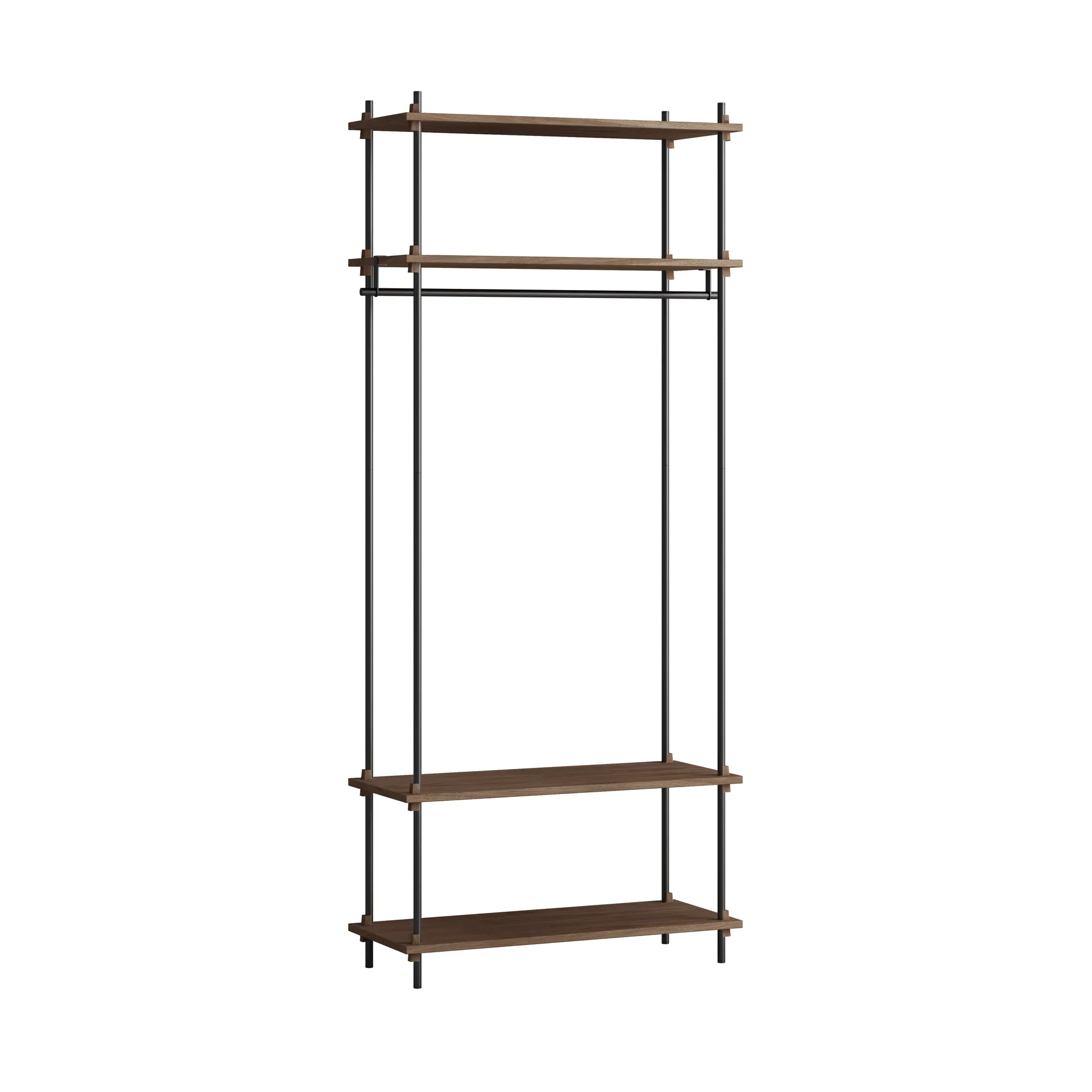 Moebe shelving system s.200.1.F, Gerookt eikenhout-zwart MOEBE