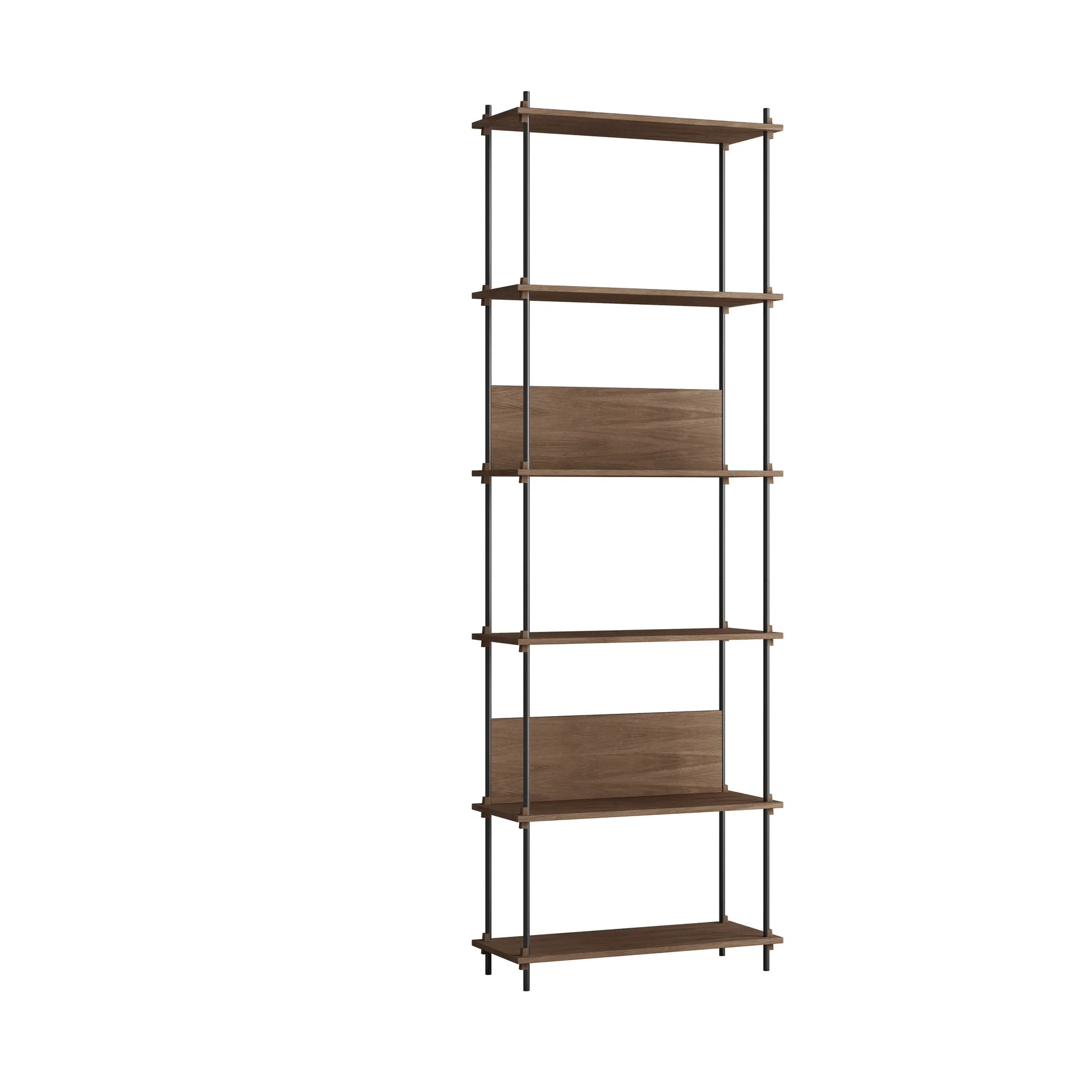 Moebe shelving system s.255.1.A, Gerookt eikenhout-zwart MOEBE