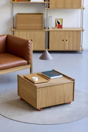 Moebe Storage Chest salontafel met opbergruimte - Geolied eiken-roestvrij staal, 60x61x38.2 cm - MOEBE