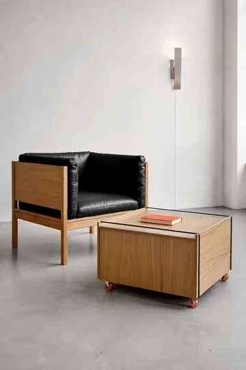 Moebe Storage Chest salontafel met opbergruimte - Geolied eiken-roestvrij staal, 60x61x38.2 cm - MOEBE