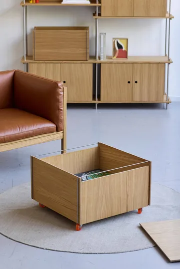 Moebe Storage Chest salontafel met opbergruimte - Geolied eiken-roestvrij staal, 60x61x38.2 cm - MOEBE