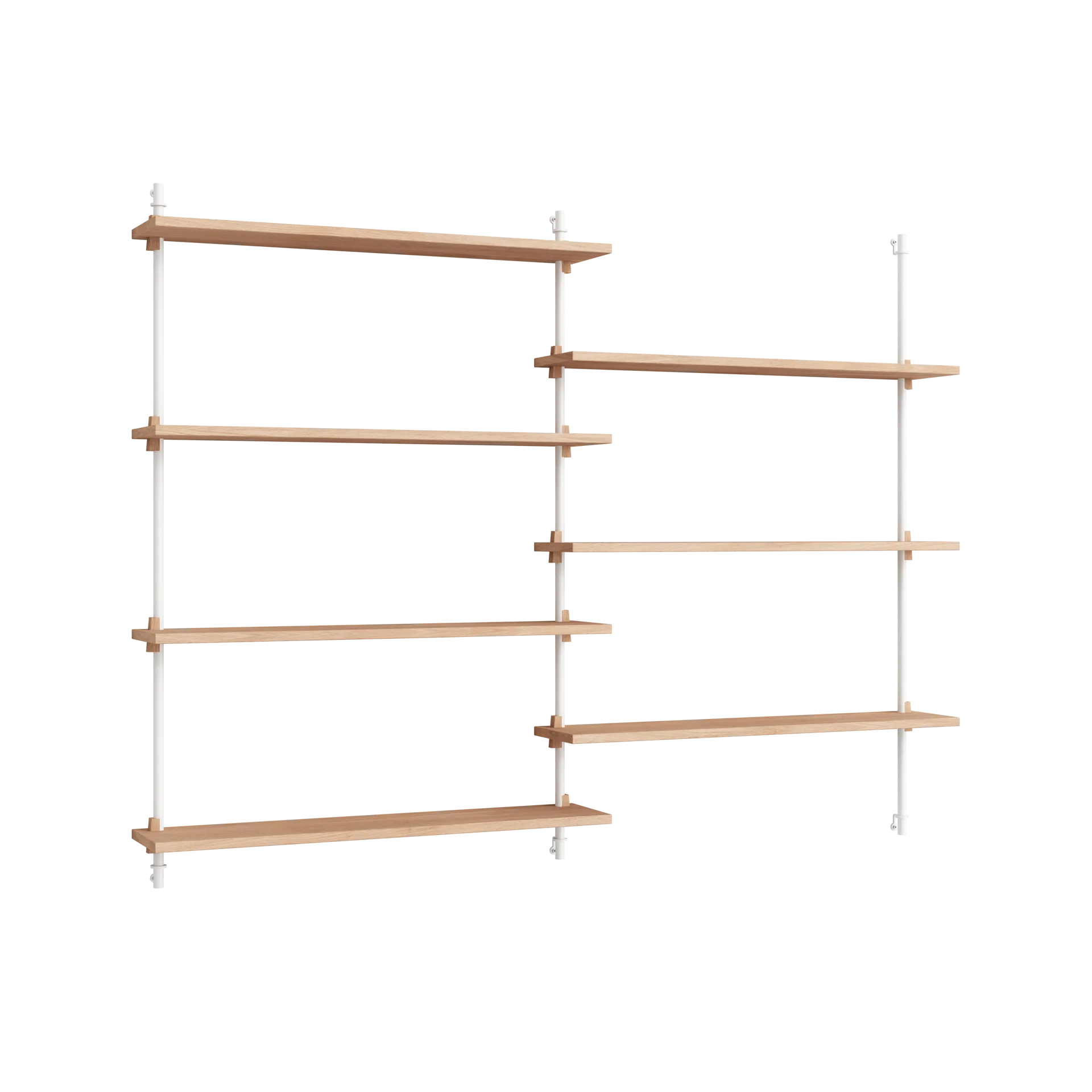 Moebe wall shelving ws.115.2, Eikenhout-wit MOEBE