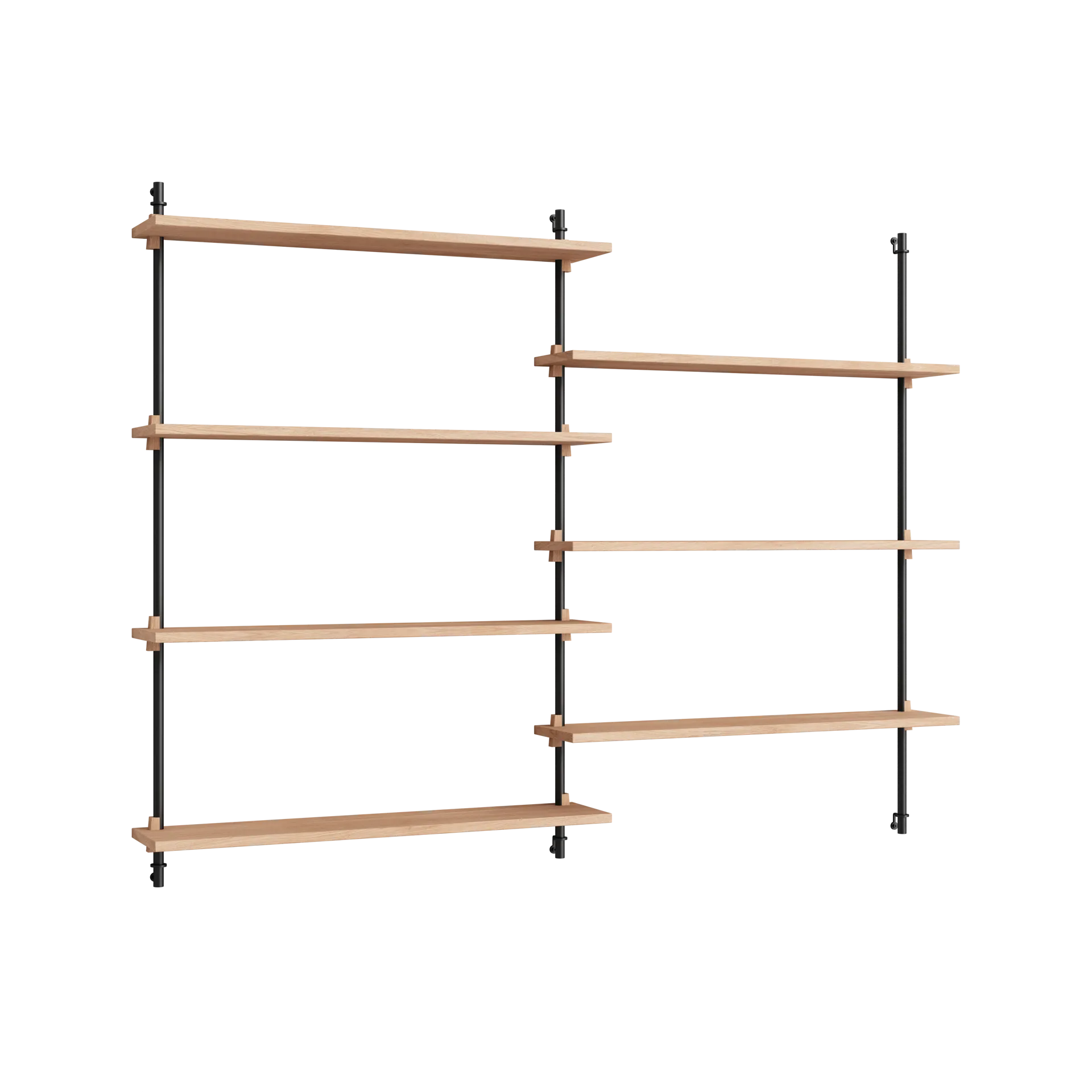 Moebe wall shelving ws.115.2, Eikenhout-zwart MOEBE