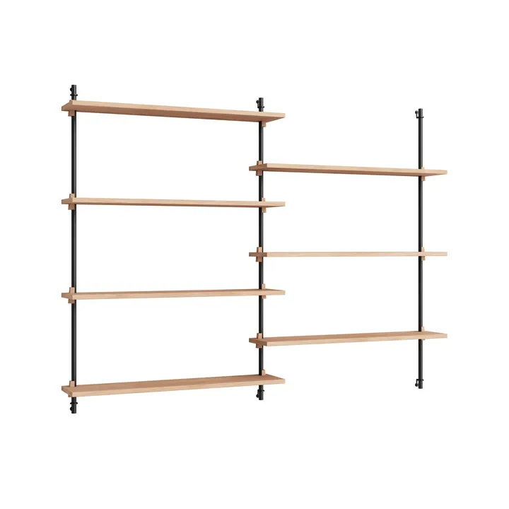 Moebe wall shelving ws.115.2 - Eikenhout-zwart - MOEBE