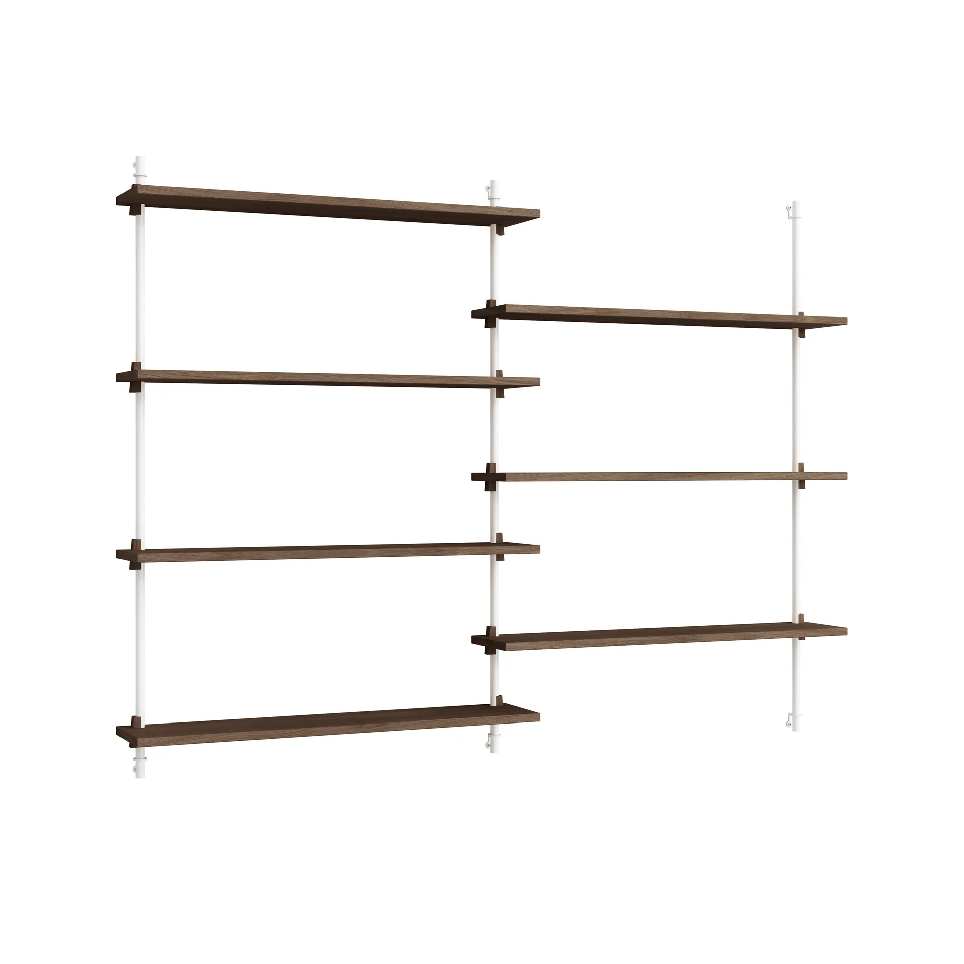 Moebe wall shelving ws.115.2.B, Gerookt eikenhout-wit MOEBE
