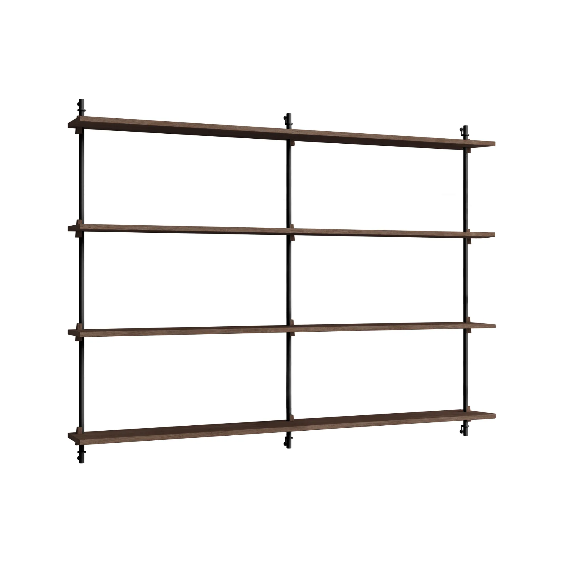 Moebe wall shelving ws.115.2.B, Gerookt eikenhout-zwart MOEBE