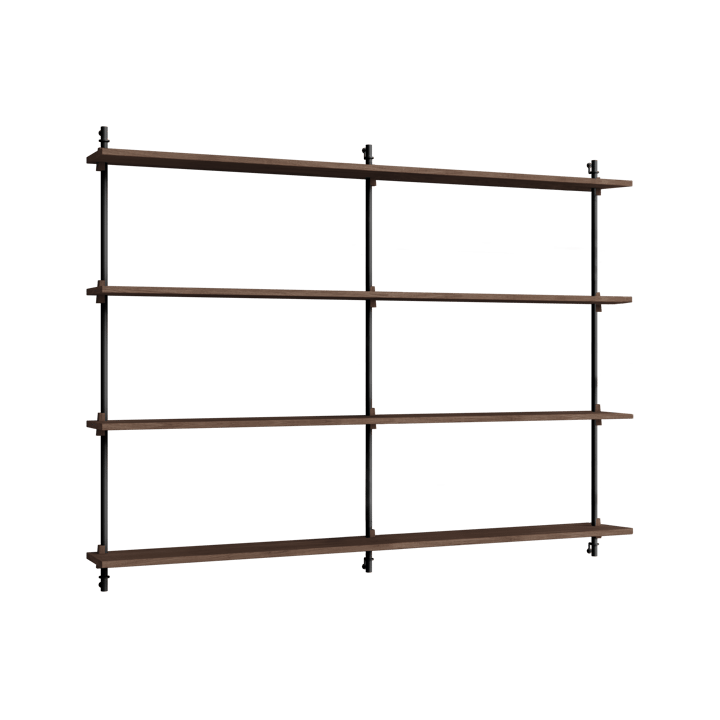 Moebe wall shelving ws.115.2.B - Gerookt eikenhout-zwart - MOEBE