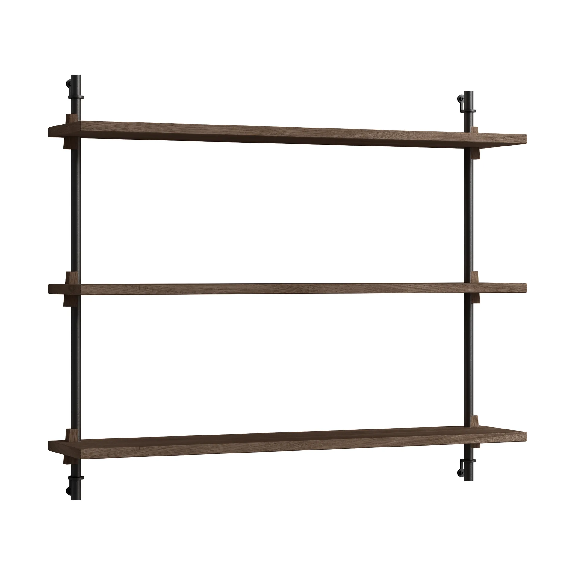 Moebe wall shelving ws.65.1, Gerookt eikenhout-zwart MOEBE