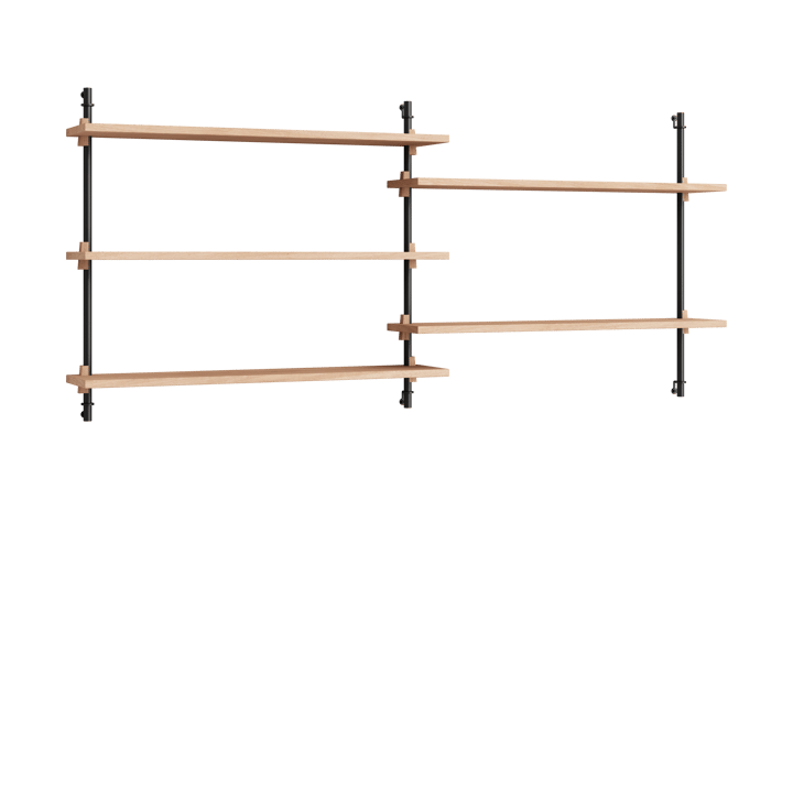 Moebe wall shelving ws.65.2.B - Eikenhout-zwart - MOEBE