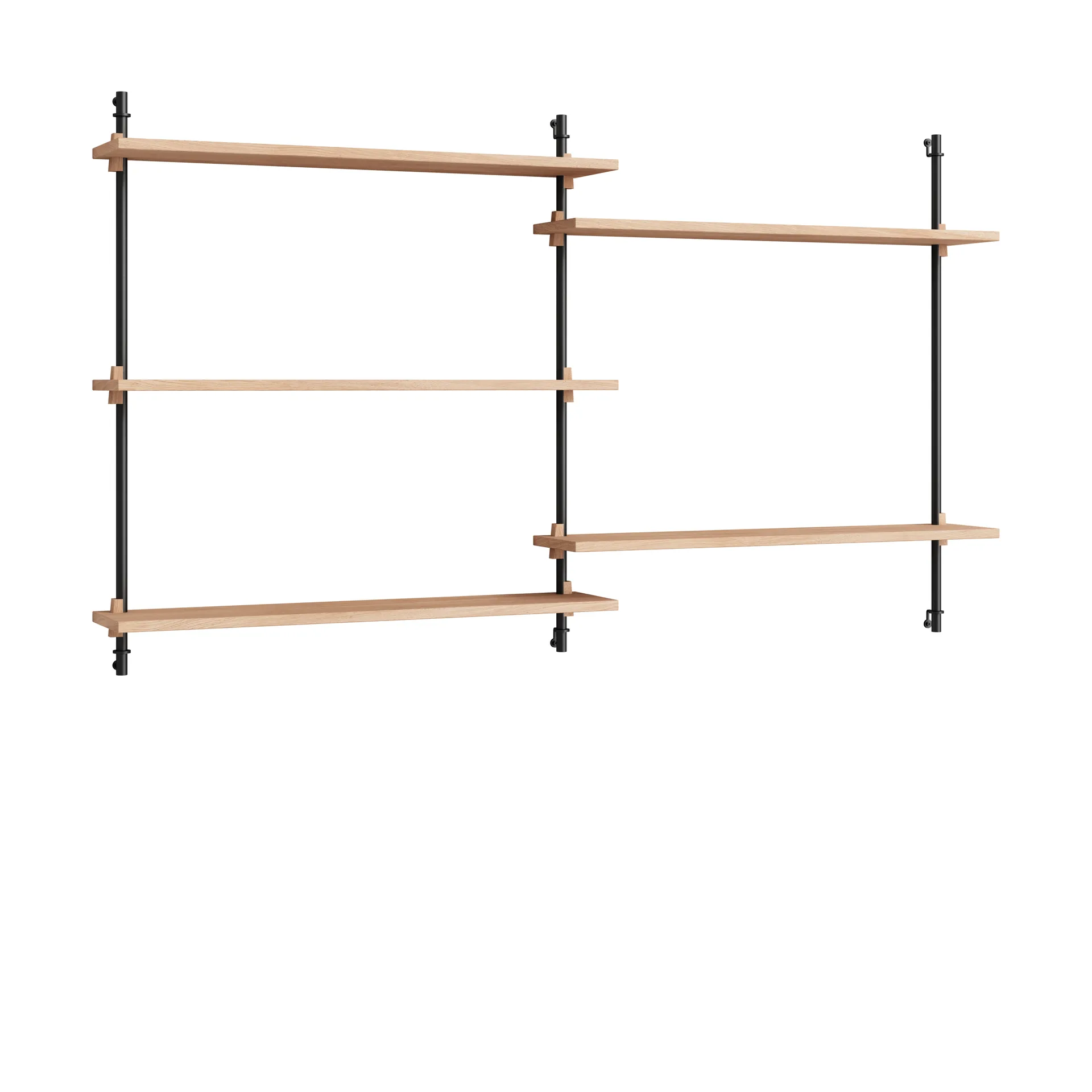 Moebe wall shelving ws.85.2.B, Eikenhout-zwart MOEBE