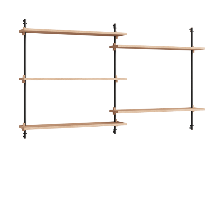 Moebe wall shelving ws.85.2.B - Eikenhout-zwart - MOEBE