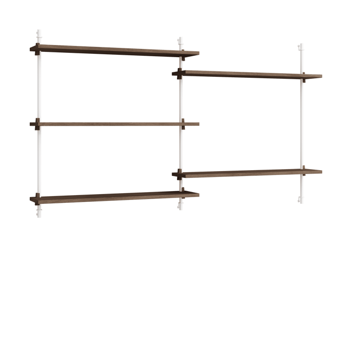 Moebe wall shelving ws.85.2.B - Gerookt eikenhout-wit - MOEBE