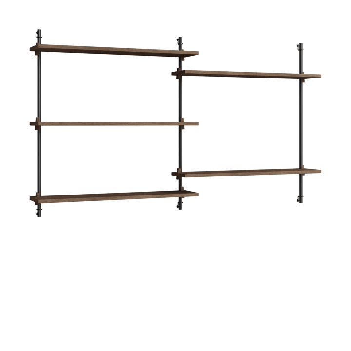 Moebe wall shelving ws.85.2.B - Gerookt eikenhout-zwart - MOEBE