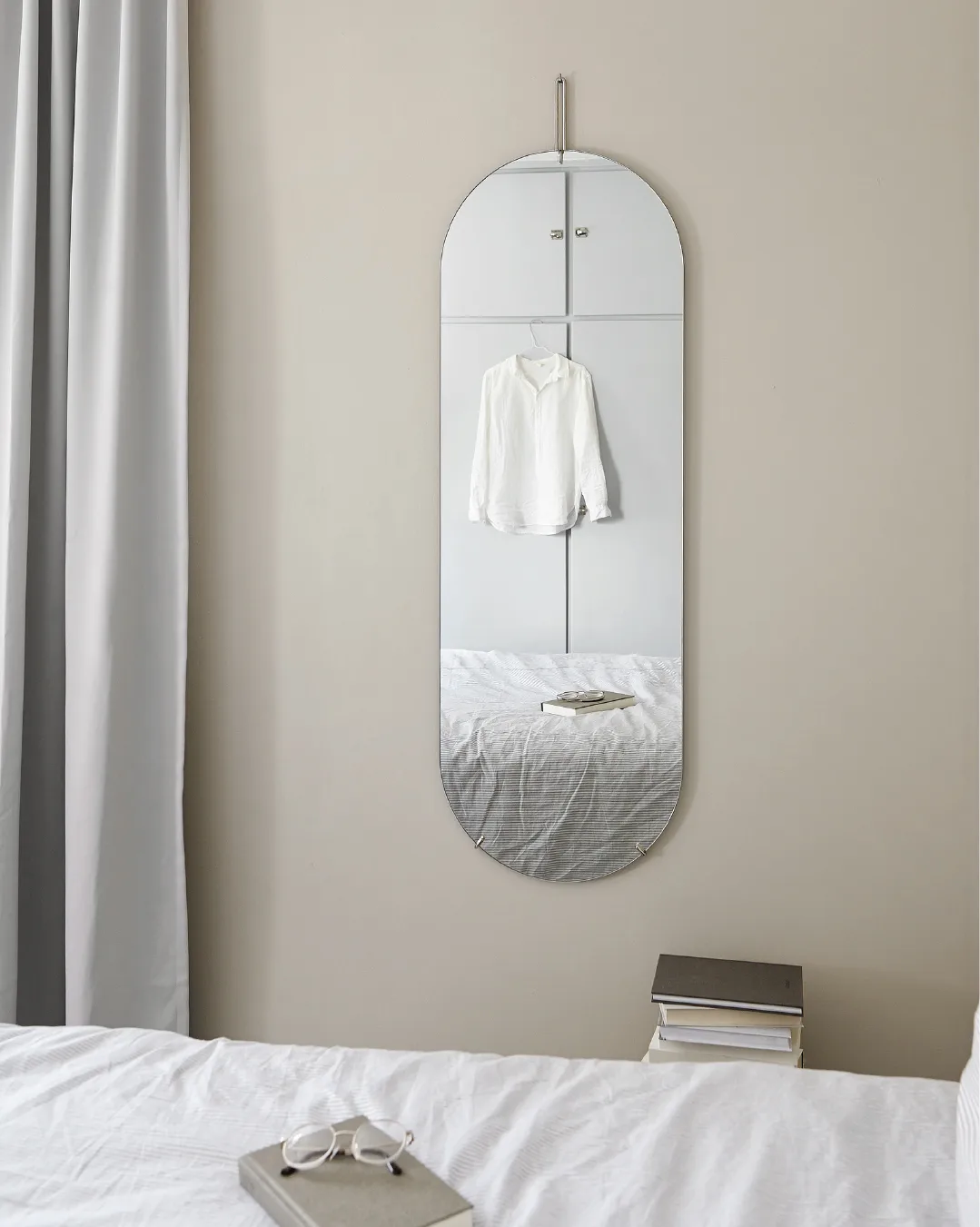 Moebe wandspiegel 133 cm, Stainless steel MOEBE