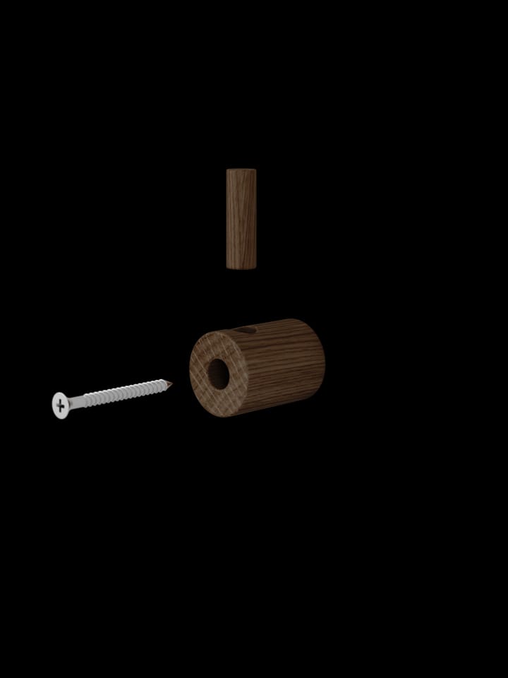 Moebe wooden wall hook haak, Gerookt eikenhout MOEBE