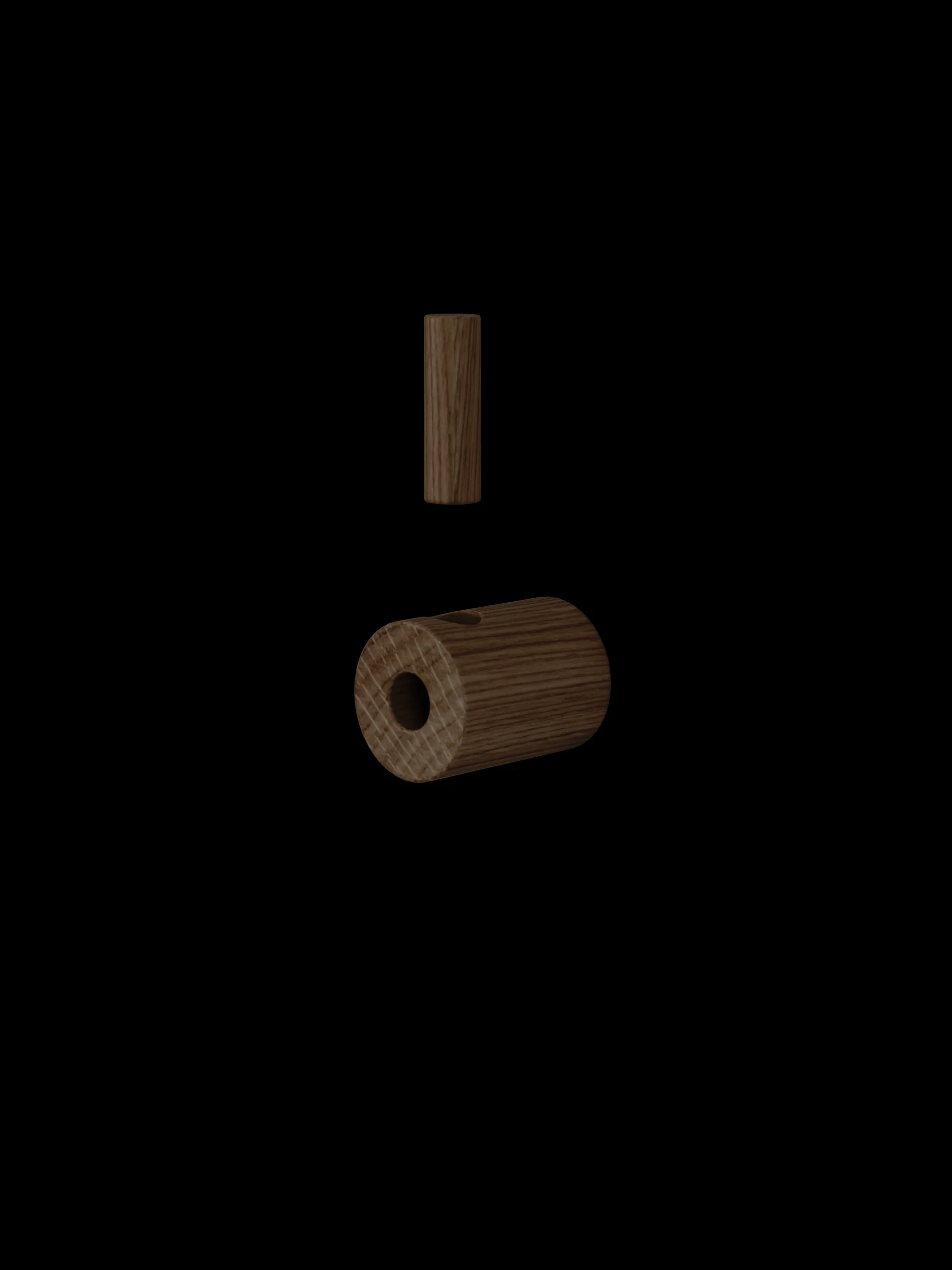 Moebe wooden wall hook haak, Gerookt eikenhout MOEBE