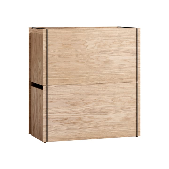 Opbergdoos eikenhout 33x60 cm, Wood, black MOEBE