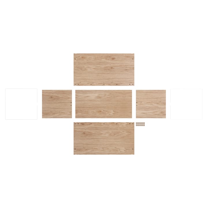 Opbergdoos eikenhout 33x60 cm, Wood, white MOEBE