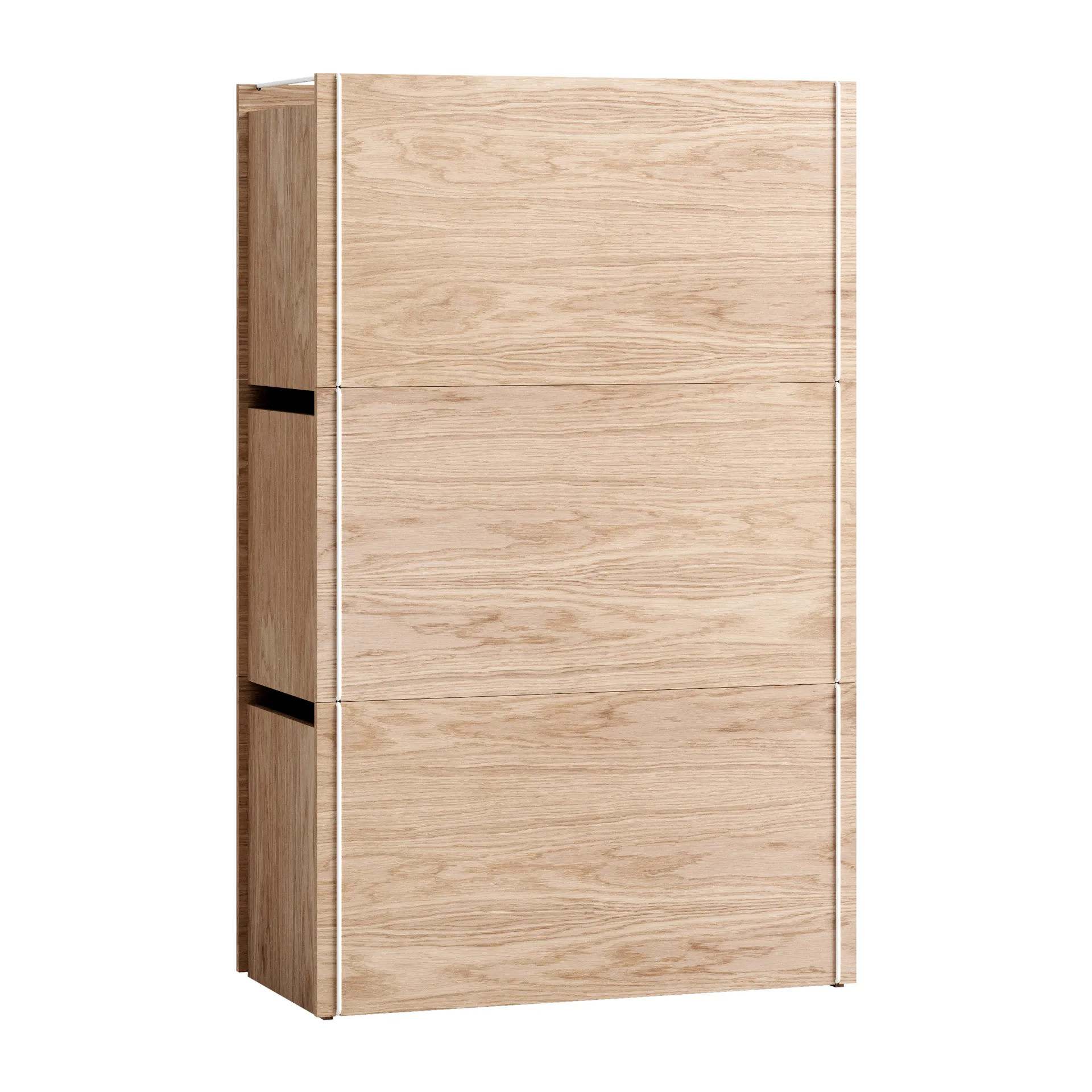 Opbergdoos eikenhout 33x60 cm, Wood, white MOEBE