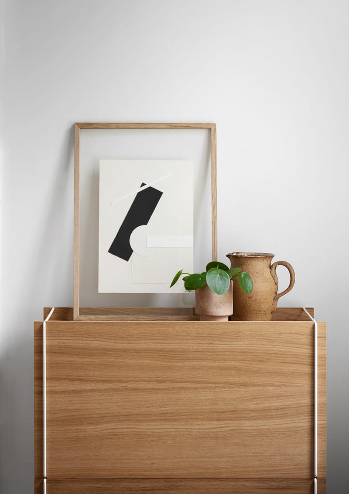 Opbergdoos eikenhout 33x60 cm, Wood, white MOEBE