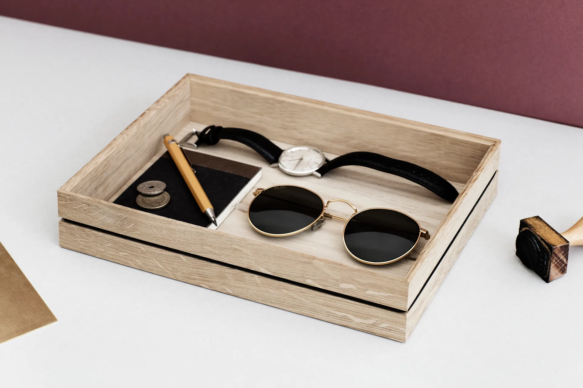 Organise opbergdoos 17x25 cm, Wood MOEBE