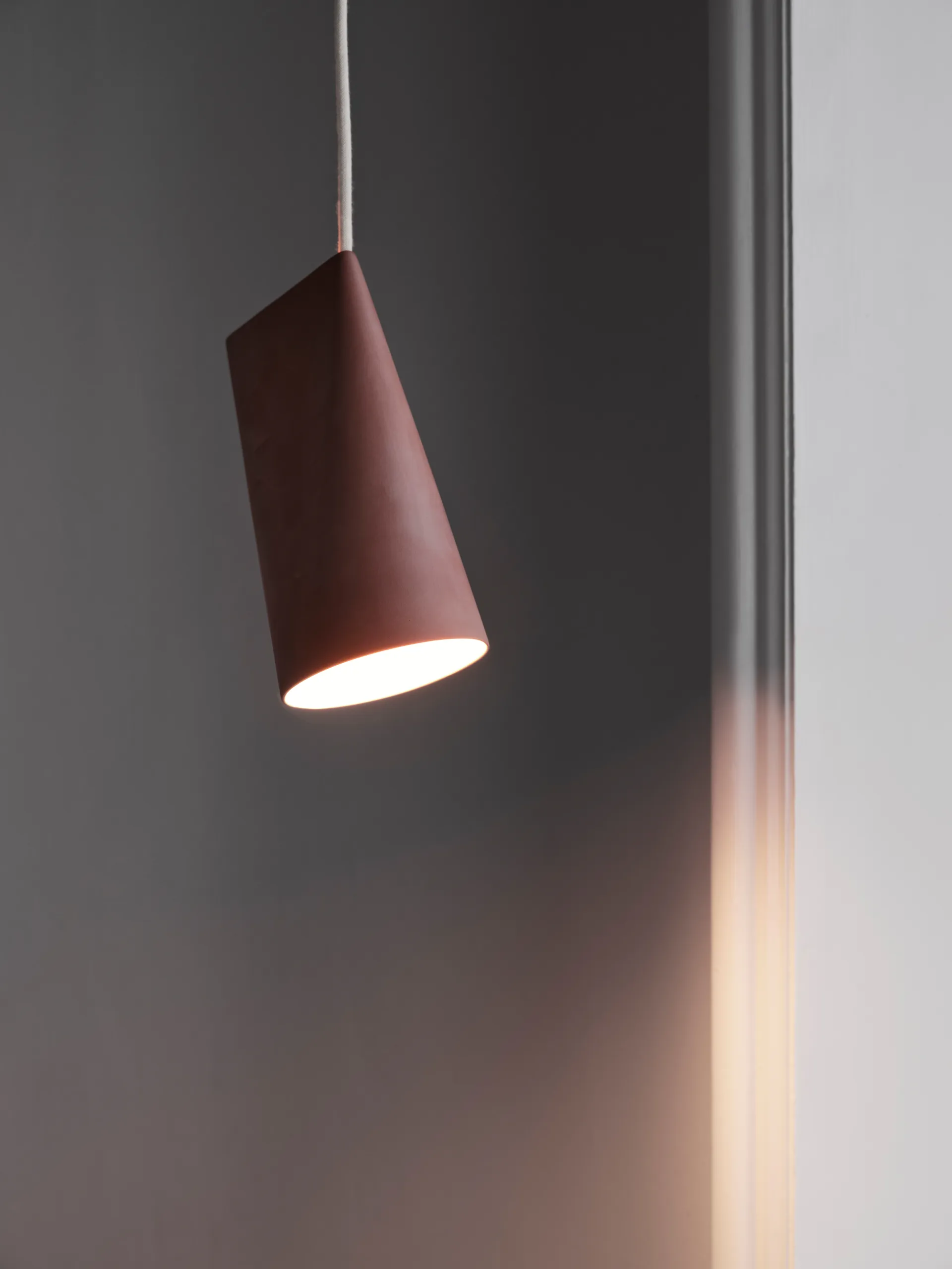 Plafondlamp keramiek 11,2x22 cm, Terra Cotta, Wood MOEBE