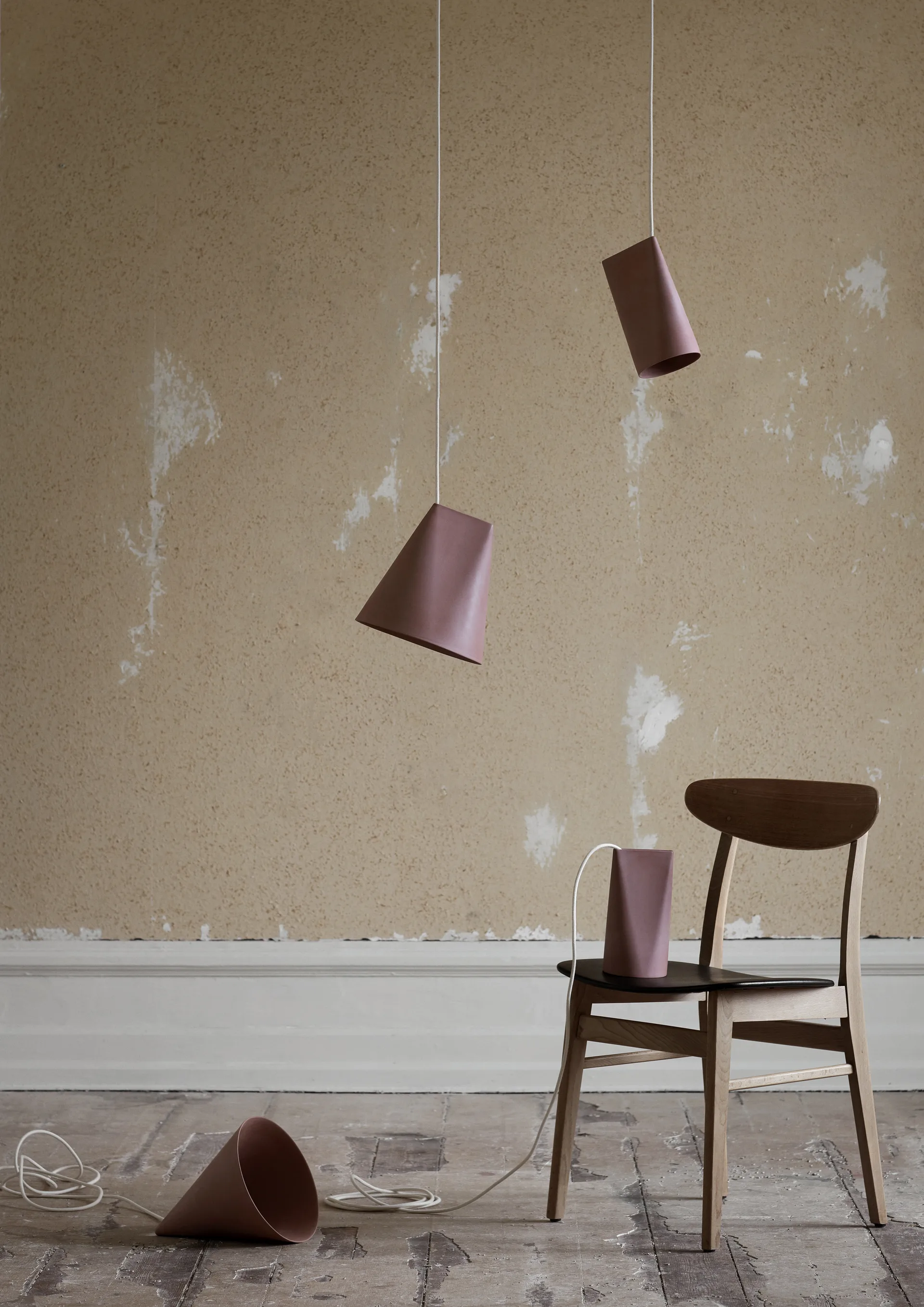 Plafondlamp keramiek 23x23,5 cm, Terra Cotta, Wood MOEBE