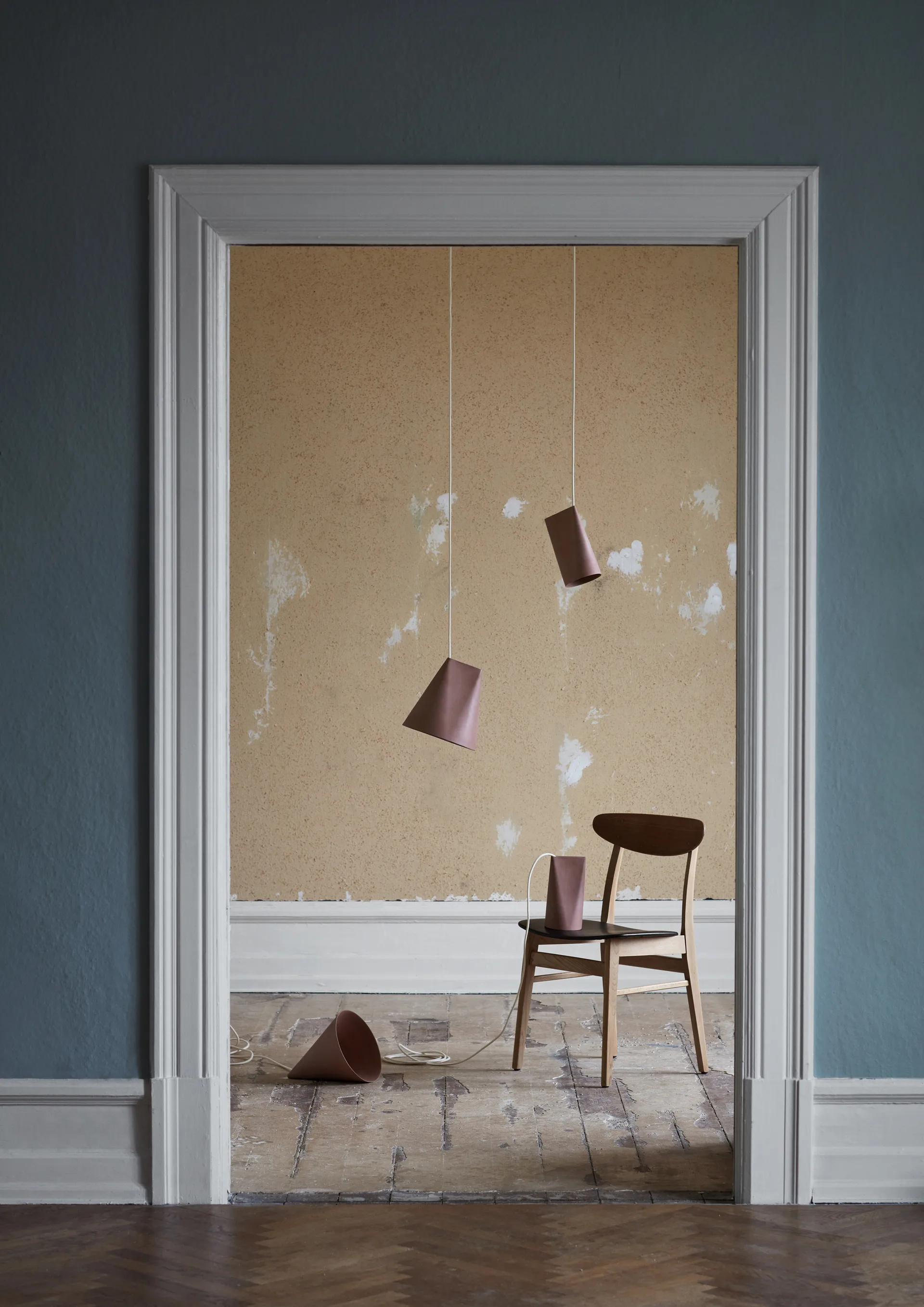 Plafondlamp keramiek 23x23,5 cm, Terra Cotta, Wood MOEBE