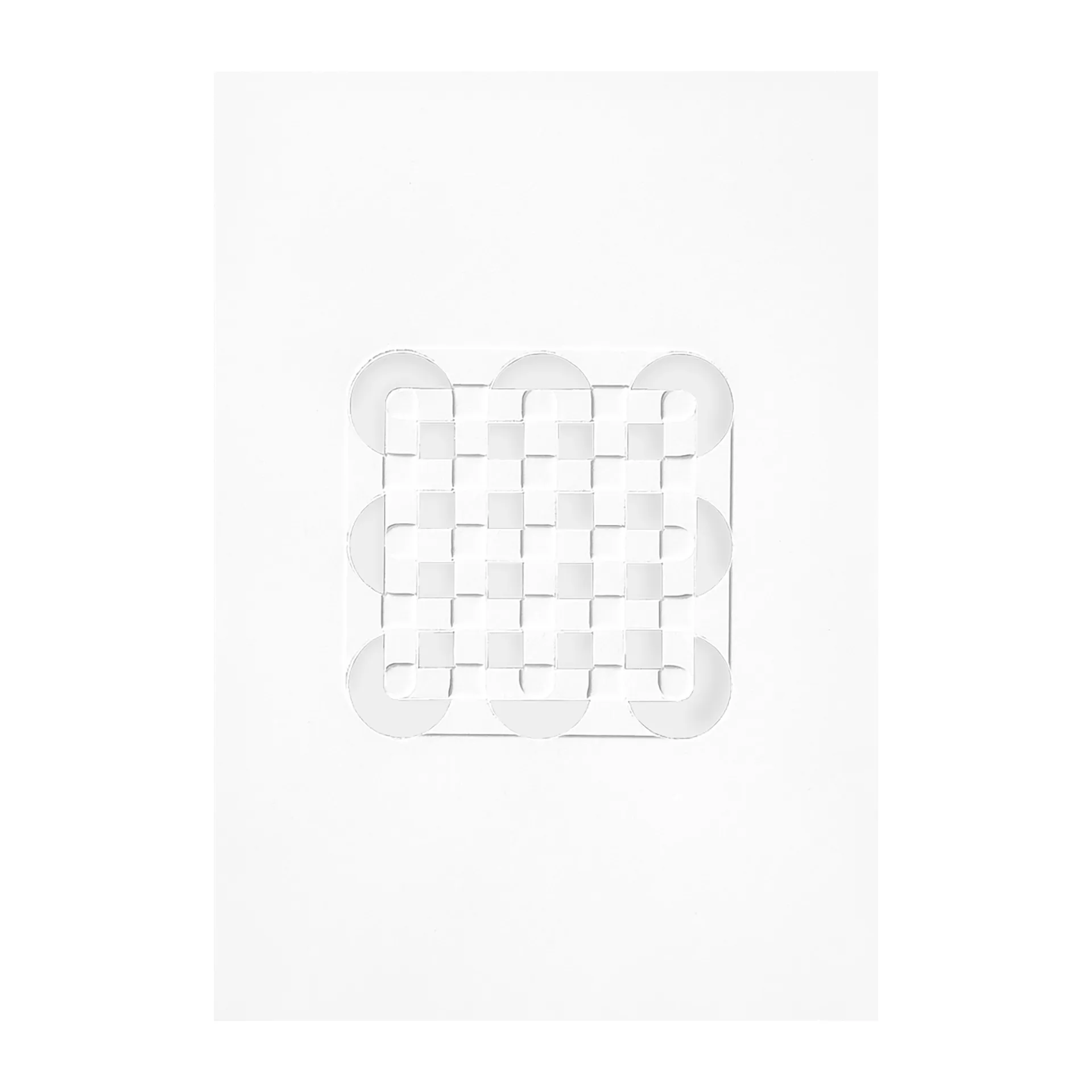 Relief kunstwerk circles & squares 14,8x21 cm, Off White MOEBE