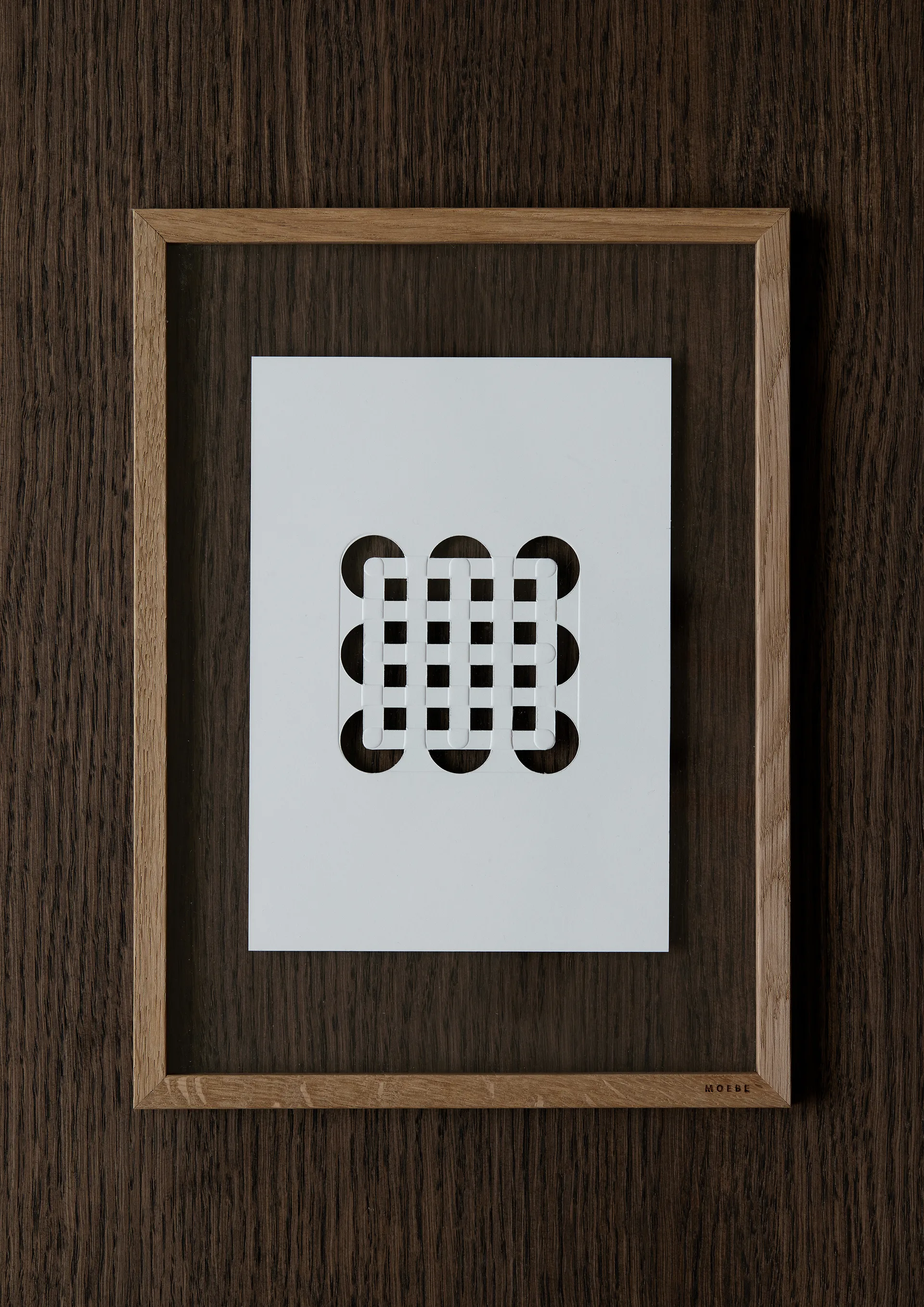 Relief kunstwerk circles & squares 14,8x21 cm, Off White MOEBE