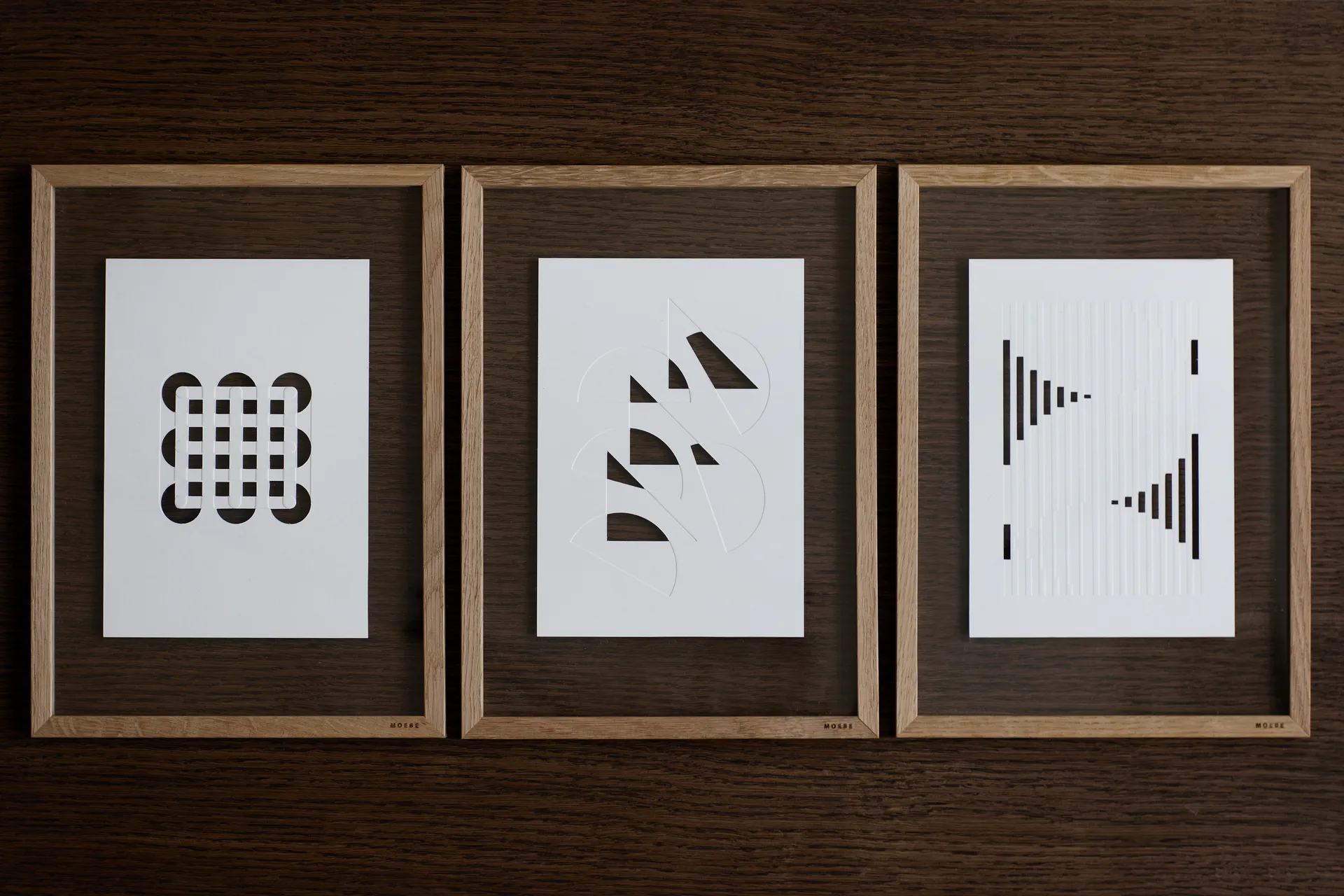 Relief kunstwerk circles & squares 14,8x21 cm, Off White MOEBE