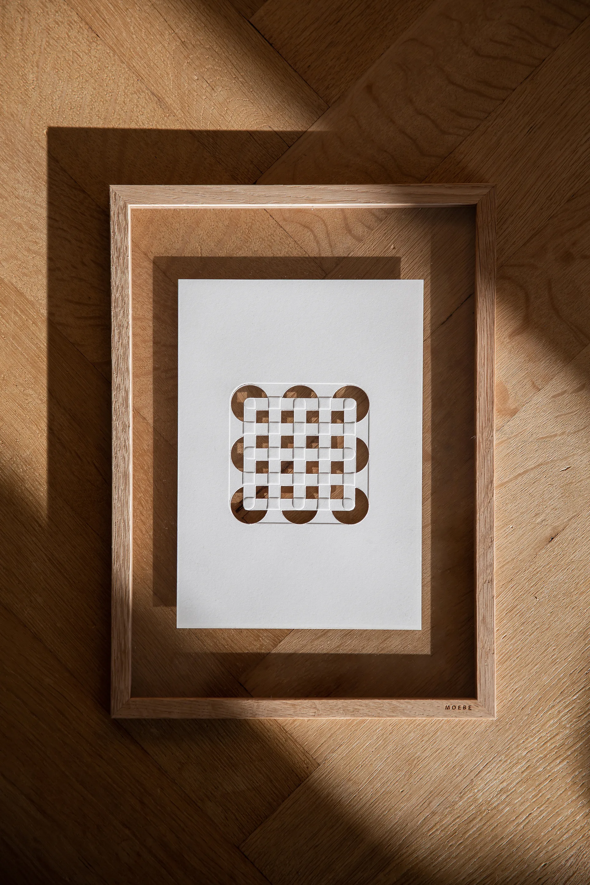 Relief kunstwerk circles & squares 21x29,7 cm, Off White MOEBE
