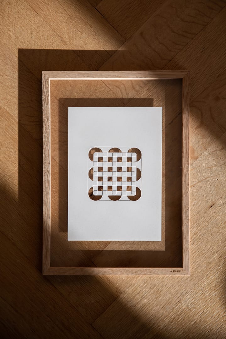 Relief kunstwerk circles & squares 21x29,7 cm, Off White MOEBE