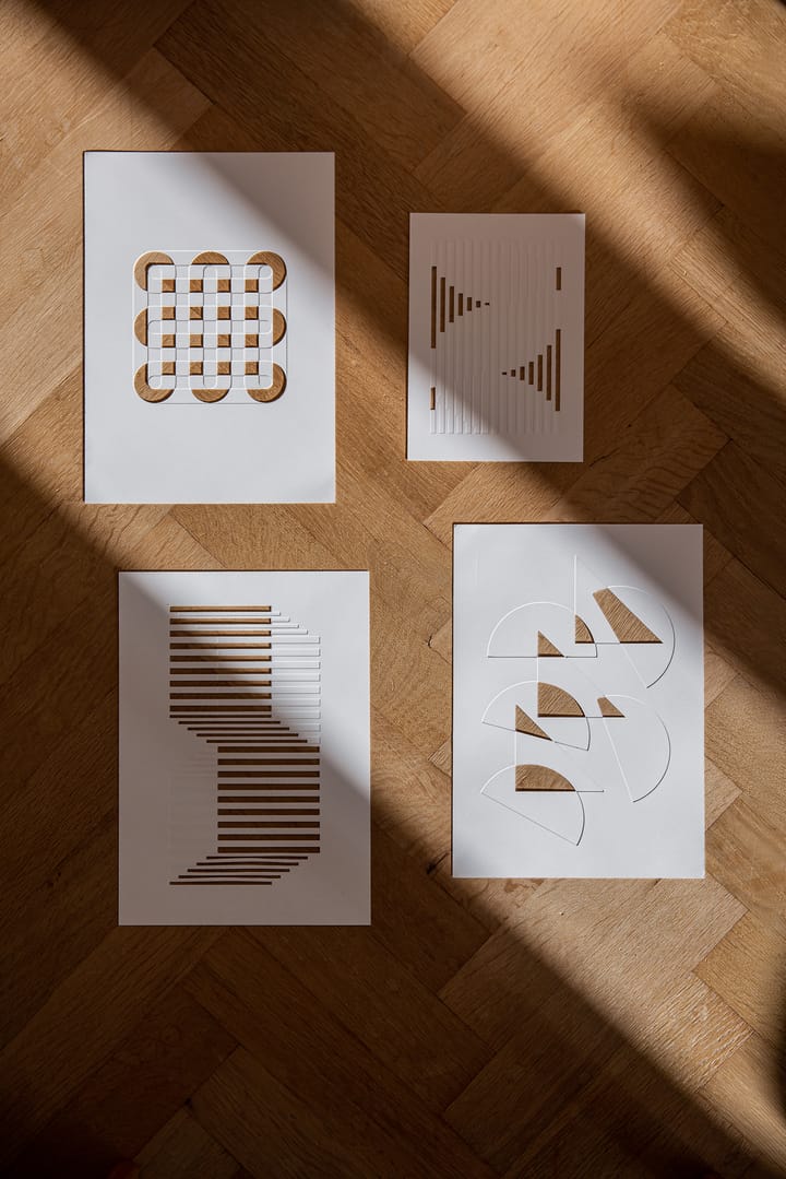 Relief kunstwerk circles & squares 21x29,7 cm, Off White MOEBE