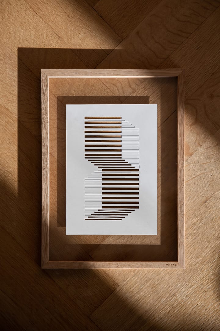 Relief kunstwerk shifted lines 14,8x21 cm, Off White MOEBE