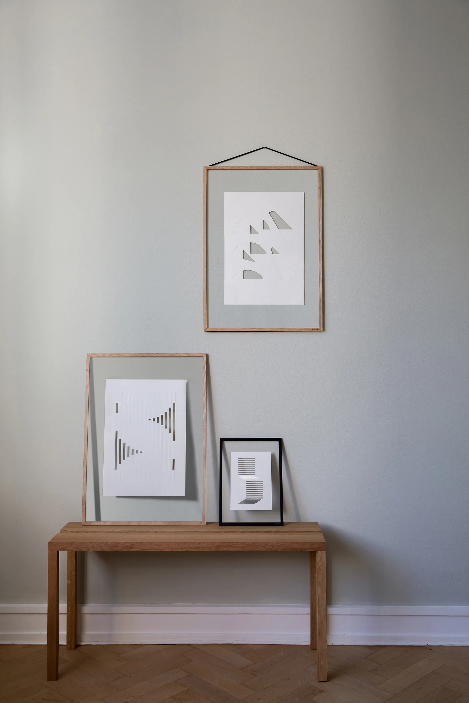 Relief kunstwerk shifted lines 14,8x21 cm, Off White MOEBE