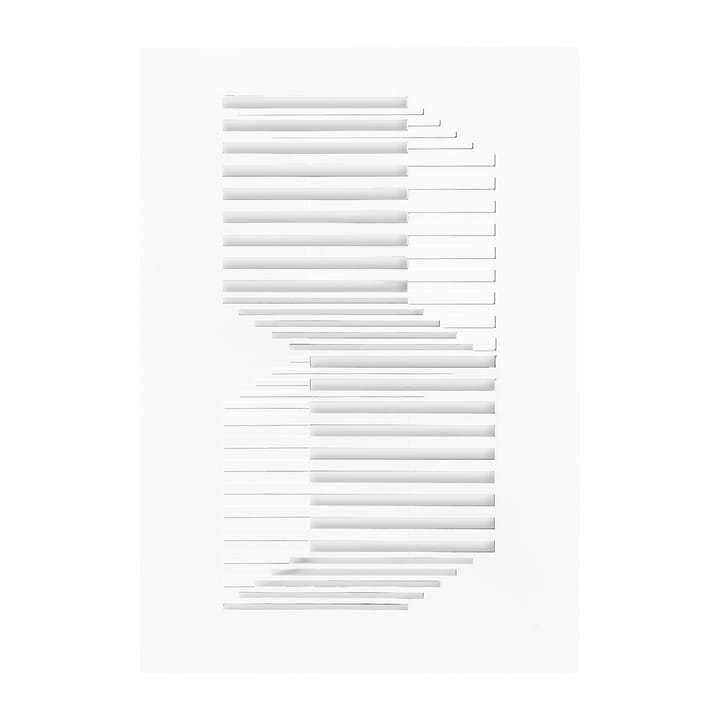 Relief kunstwerk shifted lines 21x29,7 cm - Off White - MOEBE