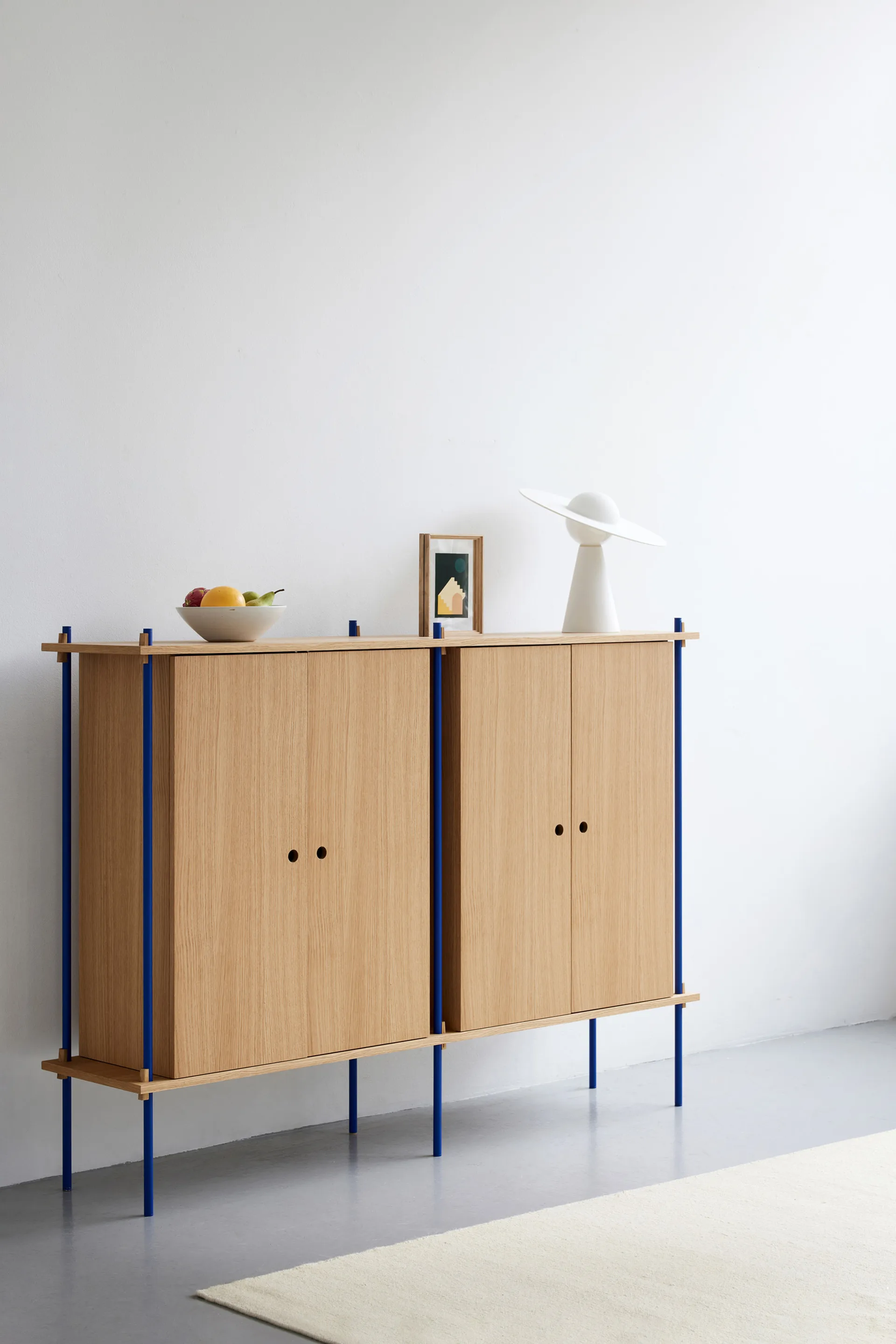 Shelving System Cabinet kast, Gerookt eiken-warmgrijs, 163x115x35 cm, S.115.2.E MOEBE