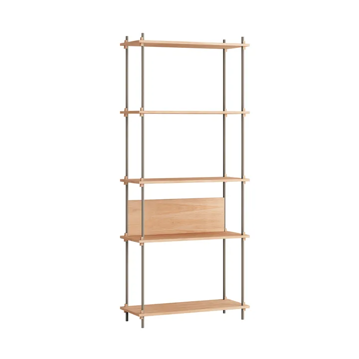 Shelving System classic plankenkast - Eiken-warmgrijs, 86x200x35 cm, S.200.1.A - MOEBE