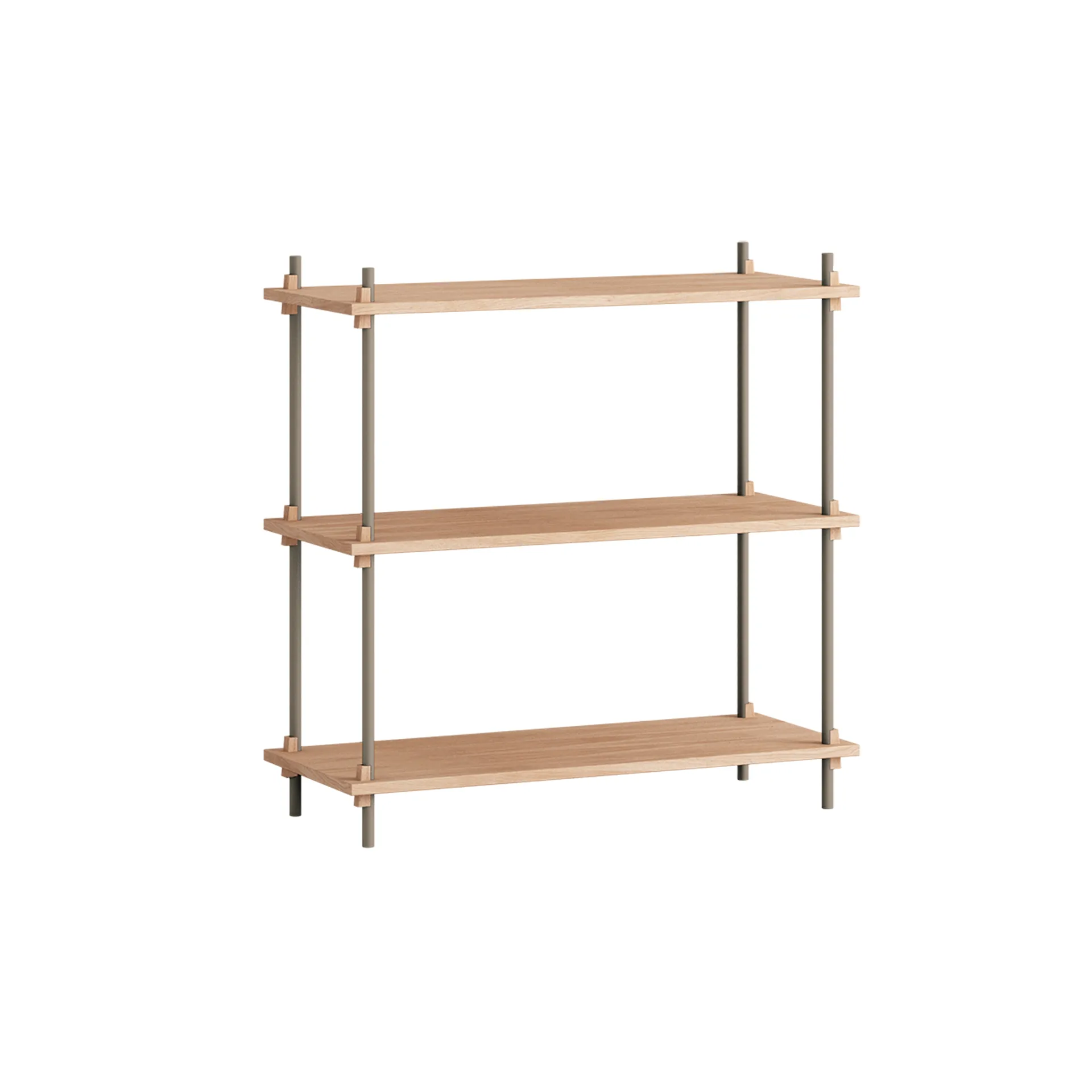 Shelving System classic plankenkast, Eiken-warmgrijs, 86x85x35 cm, S.85.1.A MOEBE