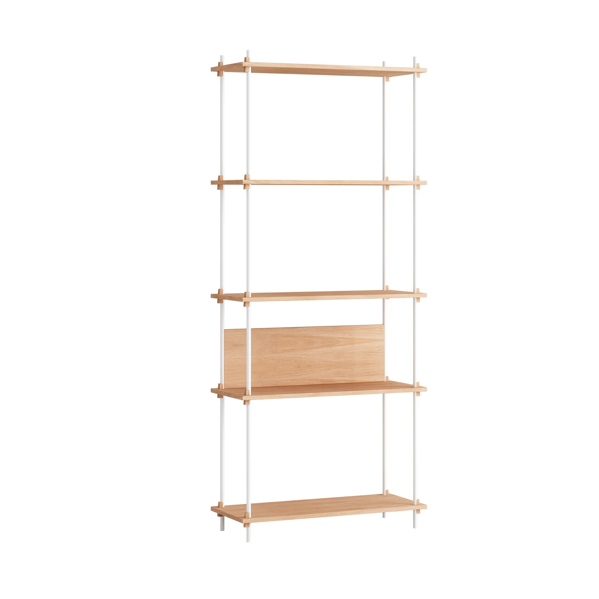 Shelving System classic plankenkast, Eiken-wit, 86x200x35 cm, S.200.1.A MOEBE