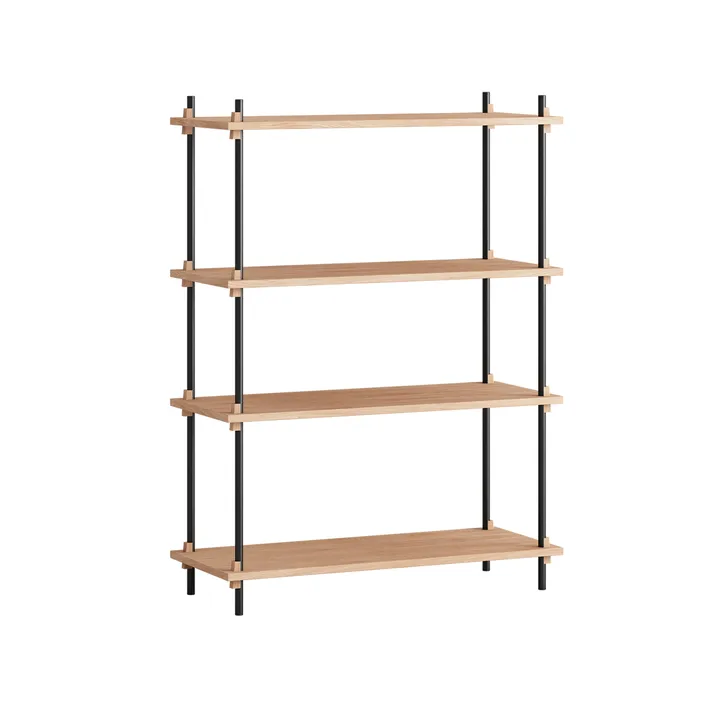 Shelving System classic plankenkast - Eiken-zwart, 86x115x35 cm, S.115.1.A - MOEBE