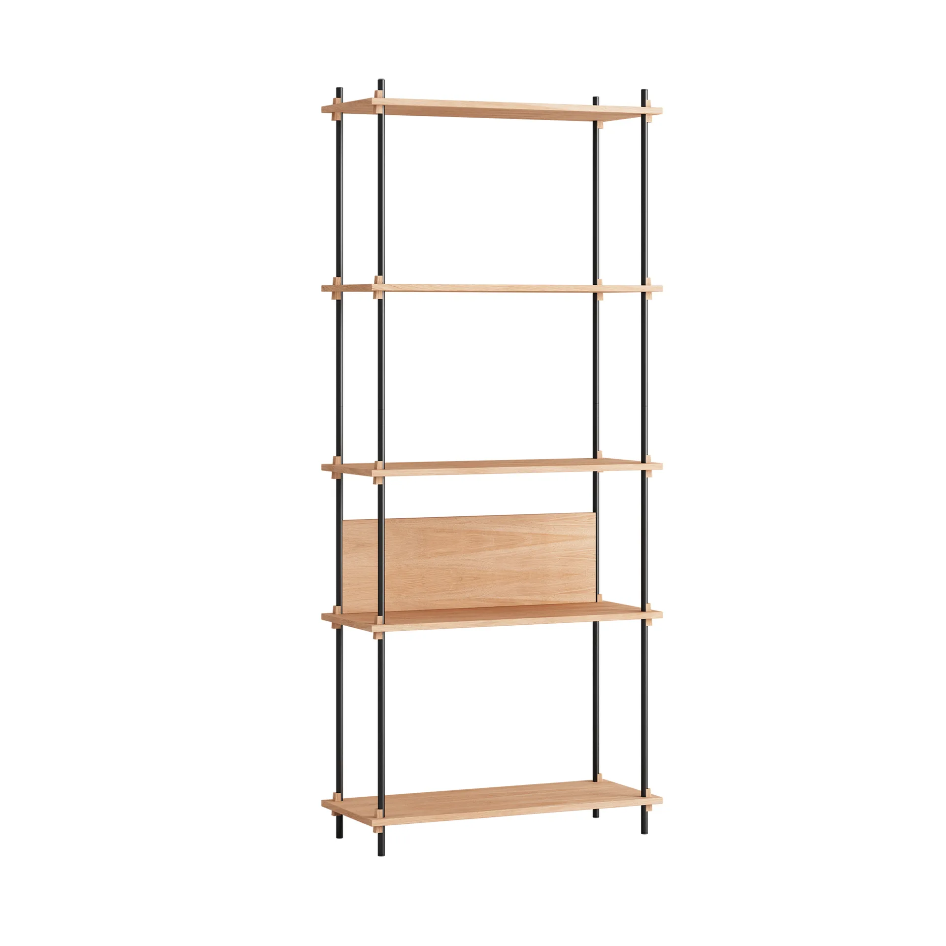 Shelving System classic plankenkast, Eiken-zwart, 86x200x35 cm, S.200.1.A MOEBE