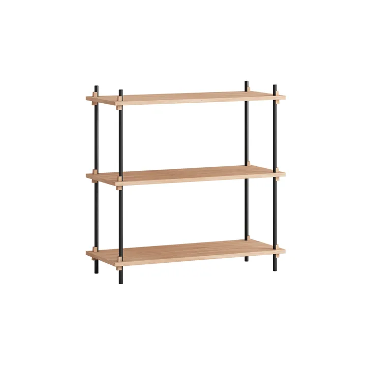 Shelving System classic plankenkast - Eiken-zwart, 86x85x35 cm, S.85.1.A - MOEBE