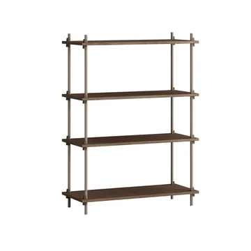 Shelving System classic plankenkast - Gerookt eiken-warmgrijs, 86x115x35 cm, S.115.1.A - MOEBE