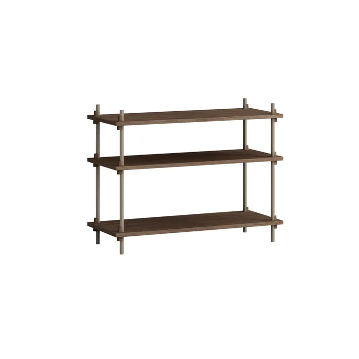 Shelving System classic plankenkast - Gerookt eiken-warmgrijs, 86x65x35 cm, S.65.1.A - MOEBE