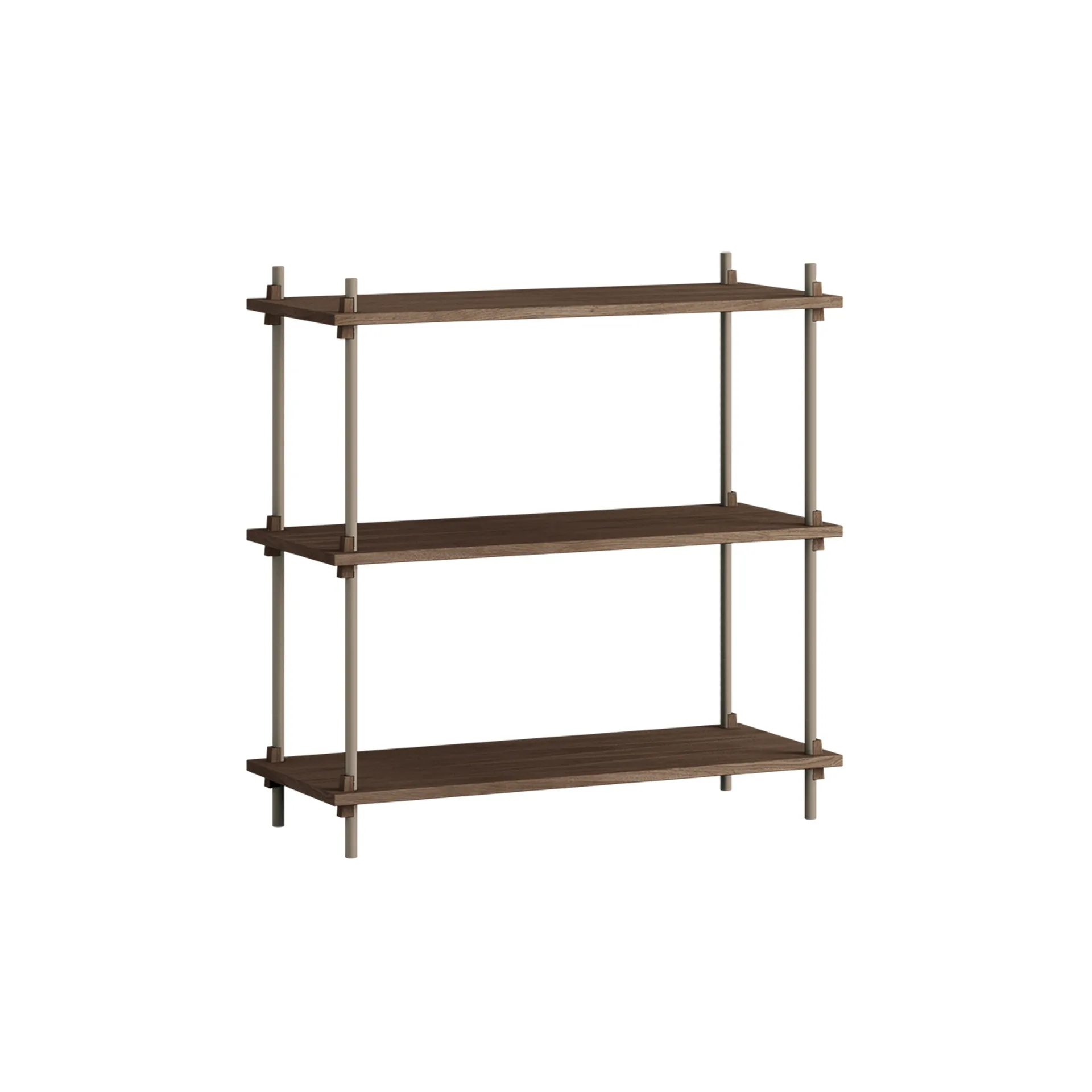 Shelving System classic plankenkast, Gerookt eiken-warmgrijs, 86x85x35 cm, S.85.1.A MOEBE