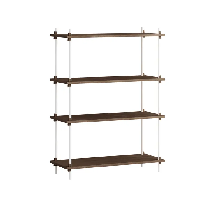 Shelving System classic plankenkast - Gerookt eiken-wit, 86x115x35 cm, S.115.1.A - MOEBE