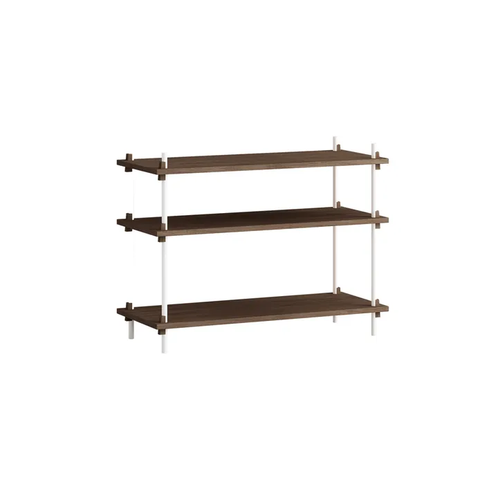 Shelving System classic plankenkast - Gerookt eiken-wit, 86x65x35 cm, S.65.1.A - MOEBE